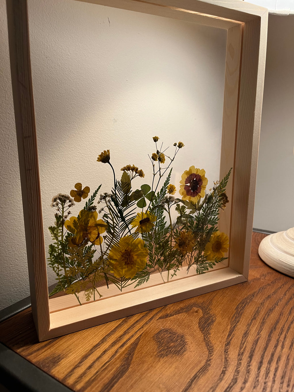 Natural Wood 8x10 Framed Flower Art (select options)